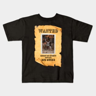 Big Bucks Wanted Poster Kids T-Shirt